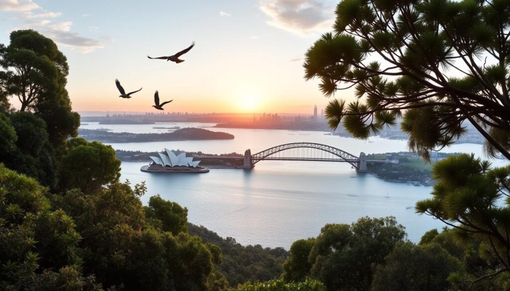 panoramic views of Sydney Harbour